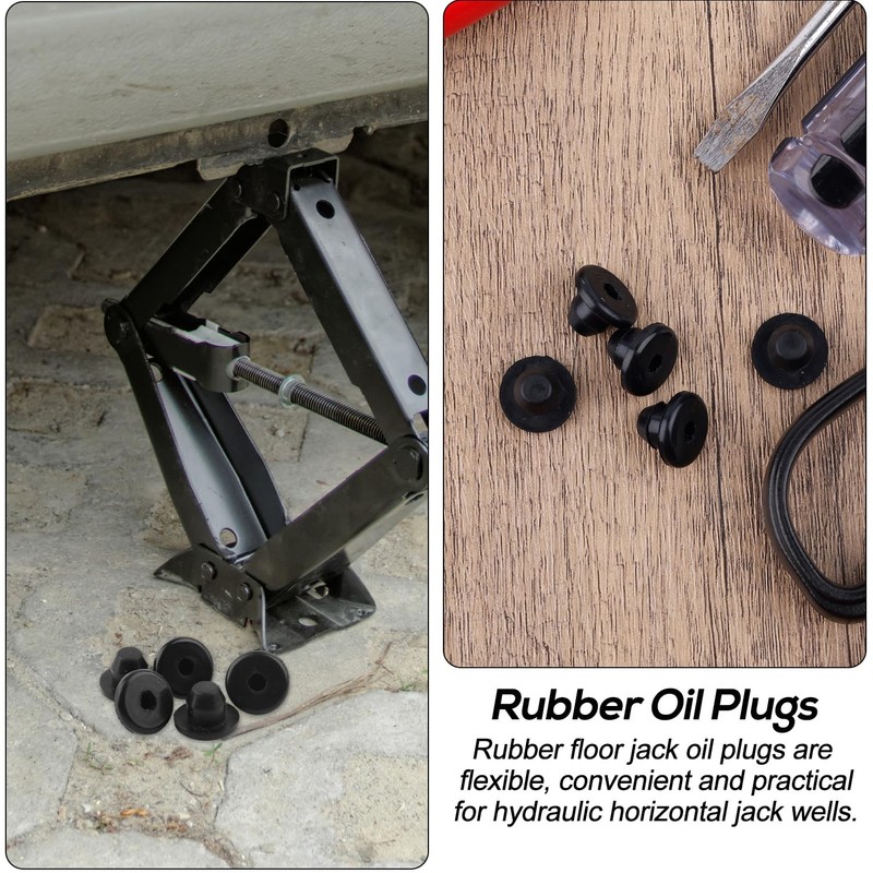 BOXOB 6pcs Rubber Jack Oil Plug, 0.33in Flat Head Waterproof