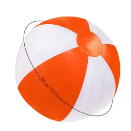 PENTA ANGEL Beach Balls 2PCS 12 Inch Inflatable/Blow Up Classic Rainbow Color Summer Swimming Pool Party Favors Water Toy Beachball for Women Men Adults Playing (Orange&White, 12 Inch)