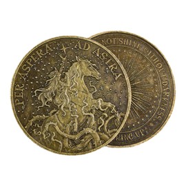 Per Aspera Ad Astra Challenge Coin – 1.57" Antique Bronze Inspirational Space Coin, Through Hardships to The Stars Collectible, Motivational Token with Protective Case, Gift for Dreamers & Achievers