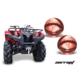 AMR Racing ATV Headlight Eye Graphics Decal Cover Compatible with Yamaha Grizzly 660/450/400/350/125 - Corrupt