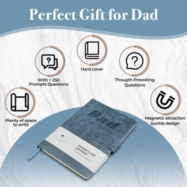 Dad's Memory Story Life Journal - A commemorative Keepsake for Dad to Share His Journey and Memories, Sentimental Gifts for Father's Day, Birthday & Christmas，with + 250 Prompts to Share His Life