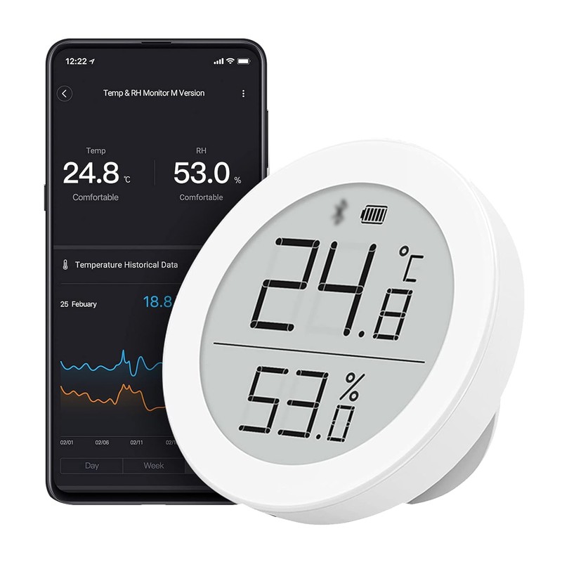 Matter Smart Home Temperature Humidity Monitor E-ink Display Sensor BT