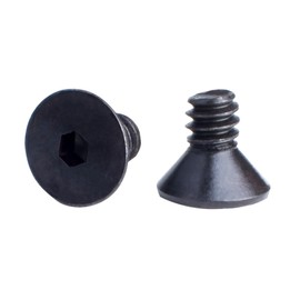 YOUFEN #6-32 X 1/4" Flat Head Socket Cap Screws 10.9 Grade Carbon Steel Hex Socket Countersunk Screw Bolts, Fully Threaded, Black Oxide, 25 Pcs