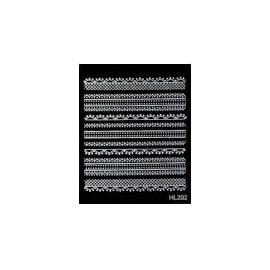 Lace Long Stripe Streak Streamer Flower Moire White and Black Nail Art Stickers Hl202 White Nail Wraps Art Stickers Manicure Supplies for Women for Home Nails Full Long Lasting Easy Apply and Remove