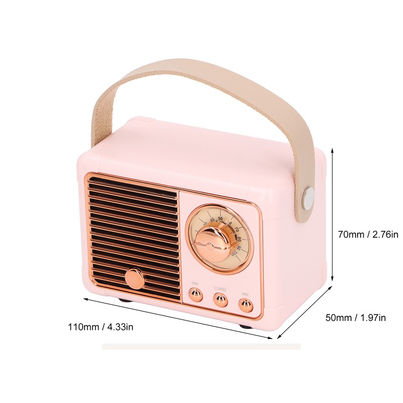 Portable Bluetooth Speaker Mini Compact Wireless Retro Support Radio Program
