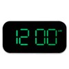 LED Digital Alarm Clock Brightness Adjustable 12/24Hr White Shell Green