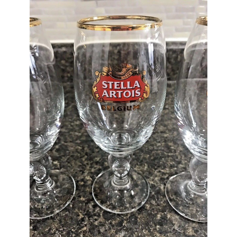Stella Artois 4-Pack Original Gold Rim Glass Chalice 33cl