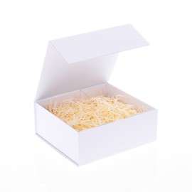 28 x 20 x 9 cm, Gift Box, White Gift Boxes with Ribbon and Lid, Christmas Folding Magnetic Closure Gift Box for All Occasions