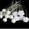 20PCS White Rose Flower Bridal U Shaped Metal Hair Pins