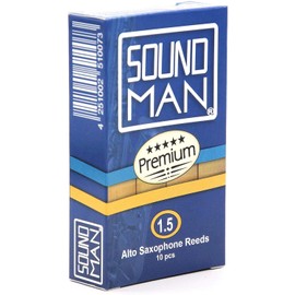 10 Soundman® Reeds for Alto Saxophone (Strength 1.5) - Cane 10 pcs Reed