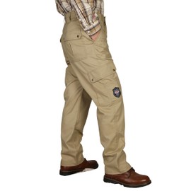 BOCOMAL FR Pants for Men Cargo Flame Resistant Pants(2112&CAT2) 100% C 7.5oz Utility Fire Resistant Pants Khaki