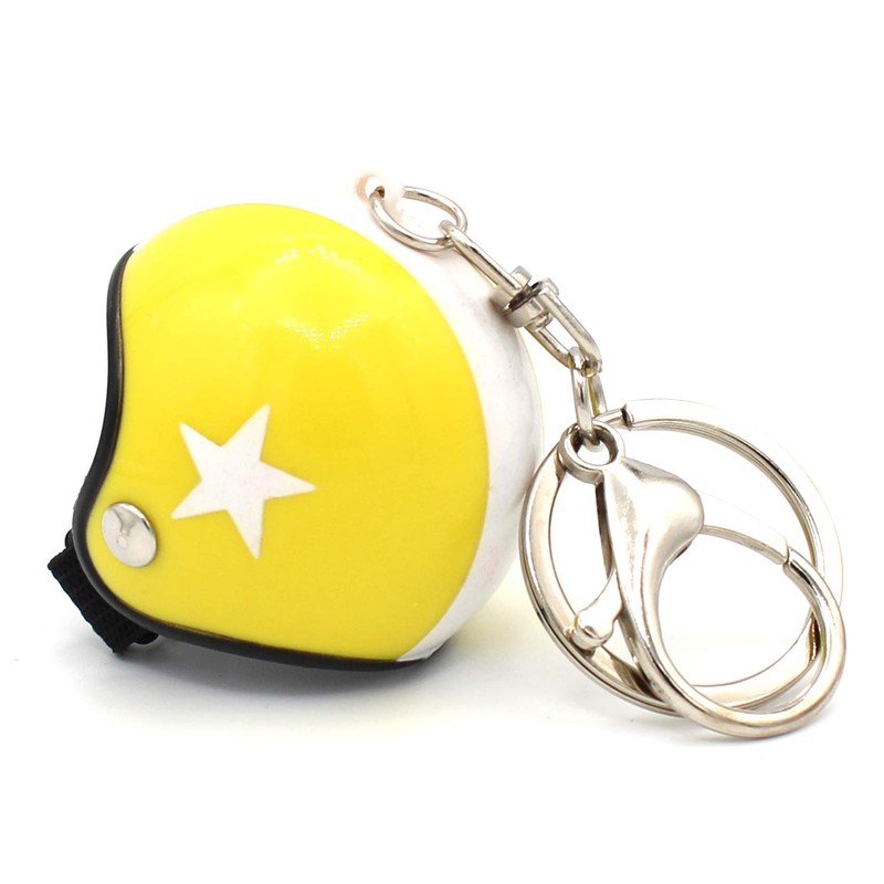 VmG-Store Motorcycle Helmet Retro Keyring with Functional Clasp XL, yellow