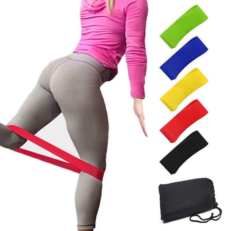 Resistance Loop Band Set for Home Fitness Includes 5 Resistance
