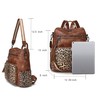 OPAGE Leather Backpack Purse for Women Fashion Tassel Ladies Shoulder