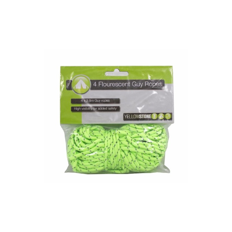 Yellowstone High-Vis Guy Ropes - Yellow, 4 Pack