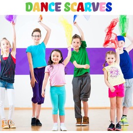Wonwood_direct Square Juggling Cloths Dance Cloths Colourful Chiffon Cloths Colourful Cloths 60 x 60 cm Performance Scarves for Nursery Children Party Activities Accessories Decoration (15 Colours)
