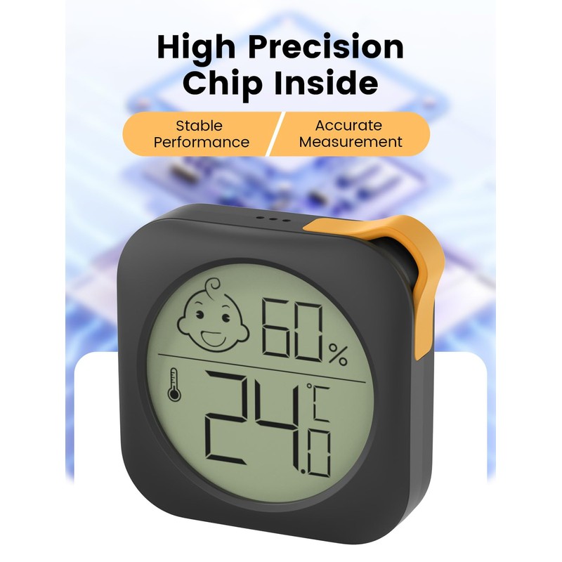 Compact Hygrometer Thermometer Indoor Digital Mini Ambient Room Temperature Monitor