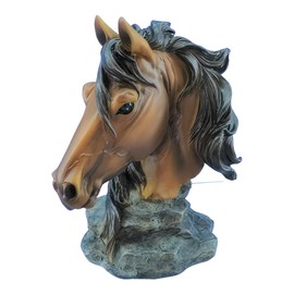 ICE ARMOR 4.5" H Brown Horse Bust Figurine Statue Sculpture Ornament Decor for Housewarming, Holidays, Christmas for Men/Women