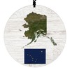 Alaska Christmas Ornament - Rustic Style Featuring State Flag and