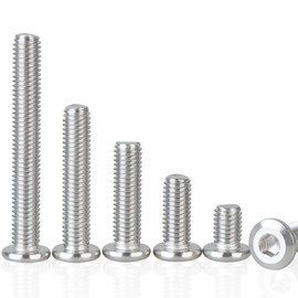 Krysay M6 x 35mm 50Pcs Flat Head Hex Socket Cap Screws Bolts,304 Stainless Steel 18-8 Bolts,Full Thread,Hex Drive,Furniture,Bed,Chair Repairs,Silver(with Hex Spanner)