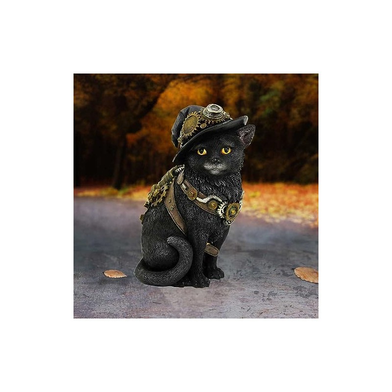 Nemesis Now D3893K8 Clockwork Kitty 16.5cm Figurine, Resin, Black
