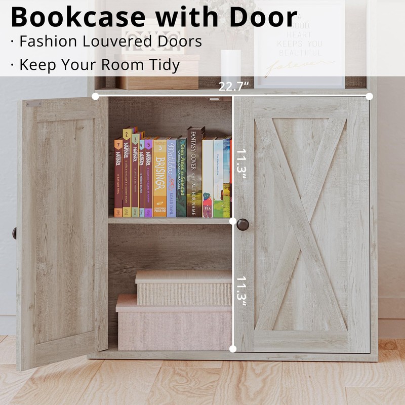 IRONCK Industrial Bookshelves and Bookcases with Doors Floor Standing 6