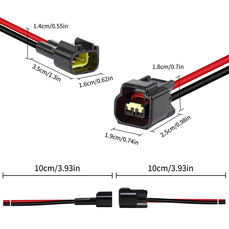 WOODGUILIN 2 Pin Waterproof Connector Male and Female Electrical Connector