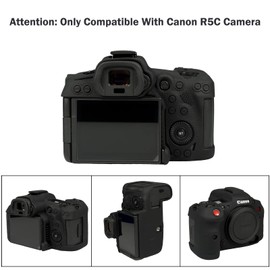 Easy Hood Camera Case for Canon EOS R5C Mirrorless Camera, Anti-Scratch Soft Silicone Rubber Case Protective Body Housing Protector Skin Cover-Black