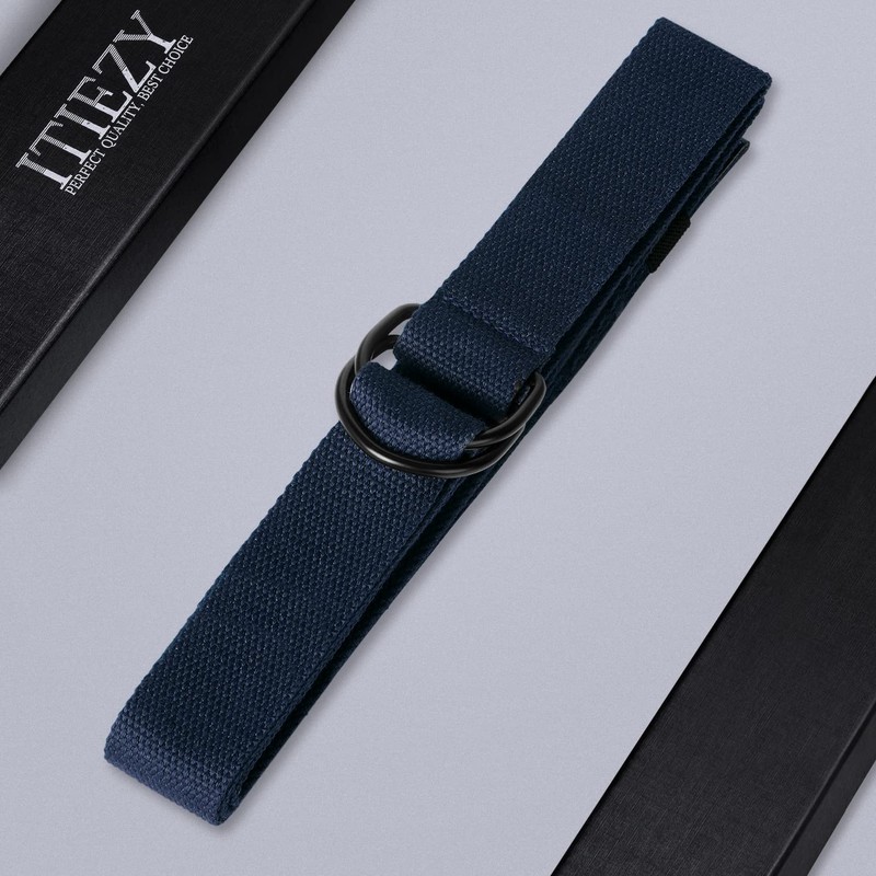 ITIEZY Canvas Work Belt, Men's Belt Without Holes Continuously Adjustable