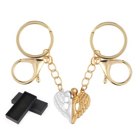 huajiaobrave Pack of 2 Key Chains Girlfriend, Guardian Angel Keychain, Alloy Material, Lucky Charm Keychain, Small Gift for Women, Couples, Couples, Loves, a