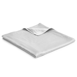 YnM Exclusive Cooling Duvet Cover for Weighted Blankets with 16 Strings (Light Grey, 88"x104")