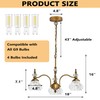 Montex Vintage Pendant Light Fixture 3/5 Lights Gold Brass Vintage