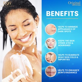 FAIR & WHITE Glutathione Exfoliating Soap 7 oz / 200g - Highly Effective to Brighten Skin Complexion and to Reduce Acne Spots, Wrinkles, with Vitamin C