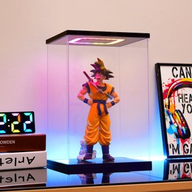 Boxing Glove Display Case with Light, Multiple Color Lights Dustproof Protection Boxing Glove Showcase for Collectibles Memorabilia Storage（8.6×7.9×13inch）