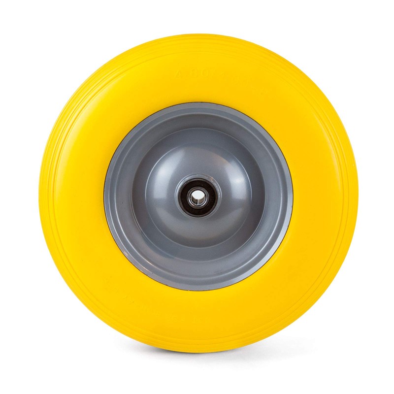 Grafner Wheelbarrow Wheel Puncture-proof Solid Rubber, 4.80/4.00-8, Diameter 390 mm,