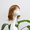 Short Bob Wavy Curly Wigs Ginger Brown Blonde Highlights Wigs