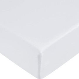 Fitted Bed Sheets 40cm 16 inch Deep Soft Comfy Microfiber Fabric with Easy care Non Iron and Discolour Resistant White- Single