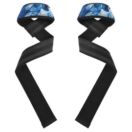 Correas de muñeca de elevación azules de 26 pulgadas, antideslizantes, para entrenamiento, gimnasio, levantamiento de potencia, culturismo
