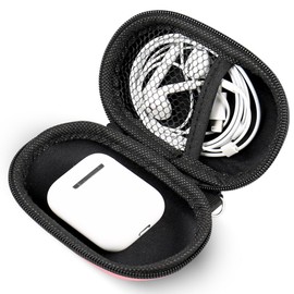 RISETECH Earbud Case Wired Earphone Case Hard EVA Small Zipper Pouch IEM Case Compatible with in Ear Monitor, Oval Wireless Earbuds, Beats Studio Buds, TOZO Golden X1, Soundcore Space A40 -Pink