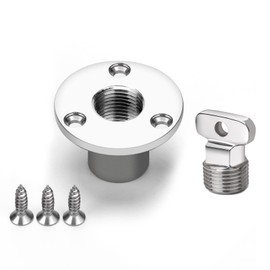 Marine Drain Plug Kit 316 Stainless Steel Boat Drain Plug Fits 1 inch Hole,with Screw,Boat Transoms Garboard Drain & Plug