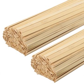 JEUIHAU 400 PCS 15.5 Inch Natural Bamboo Sticks, 3/8 Inch Width Strong Wooden Craft Sticks for Craft Projects, Model Making, Garden Marker, Kite Making