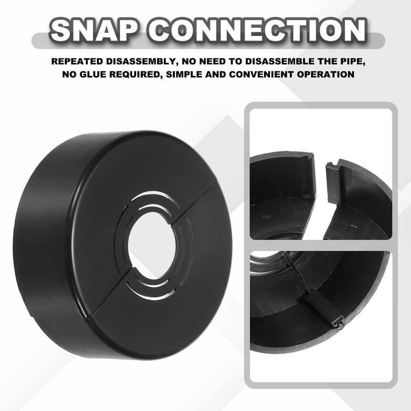 sourcing map 6pcs Wall Split Flange 0.98" (25mm) Plastic Round