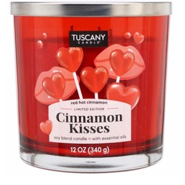 Tuscany Candle SEASONAL Cinnamon Kisses Scented Jar Candle, 12 oz, Romantic Setting, Love-Filled Atmosphere