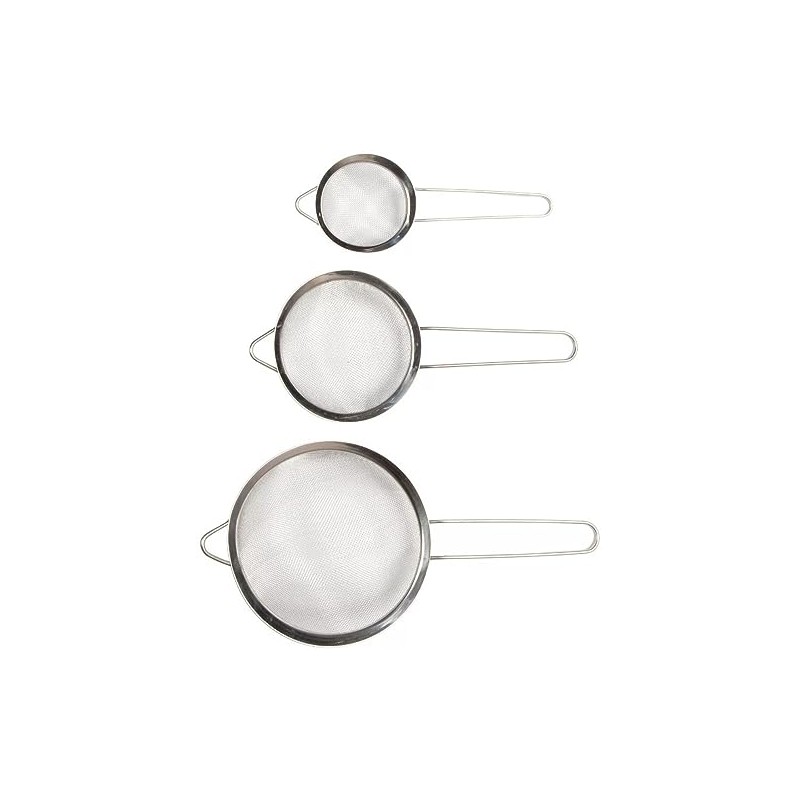 Core Home Kitchen Mesh Strainers 3 Piece Colander Set -