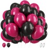 Hot Pink and Black Balloons, 60pcs 12 Inch Hot Pink