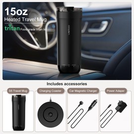 vsitoo S5 Temperature Control Smart Travel Mug,Perfect for Outdoors,15 oz,Auto sleep/Temperature Setting/APP Control