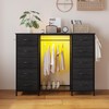 LUMTOK 2-in-1 Dresser with Hanging Rack, 10 Drawers Dresser for