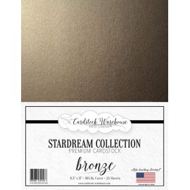 Bronze Stardream Metallic Cardstock Paper - 8.5 X 11 Inch - 105 Lb. / 284 GSM Cover - 25 Sheets from Cardstock Warehouse