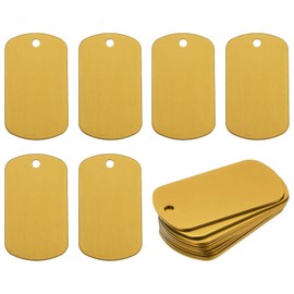 Rebower Aluminum Blank Tags Engraving Metal Stamping Blanks,[for Number Tag, Dog Tag,Pendant Decoration] - 2 x 1.2 Inch/Yellow / 25 Pcs