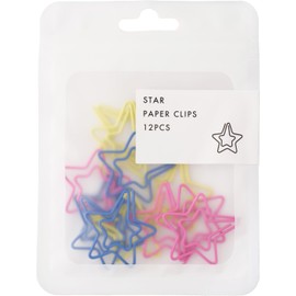 Slip-On SZG-3814 Star Paper Clip 12P Zem Clip, Document Organizer, Colorful, Assorted Colors, Star Shapes